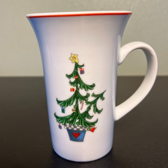 Set of 4 Holiday Mugs ~ Snowman ~ Christmas Tree ~ Santa Claus ~ Birdhouses - Picture 5 of 9
